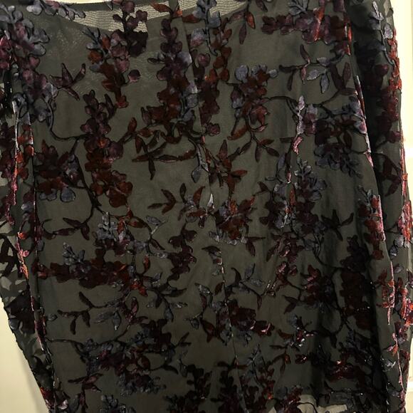 LOFT Velvet Multicolor Flower Burnout Top - Picture 5 of 6